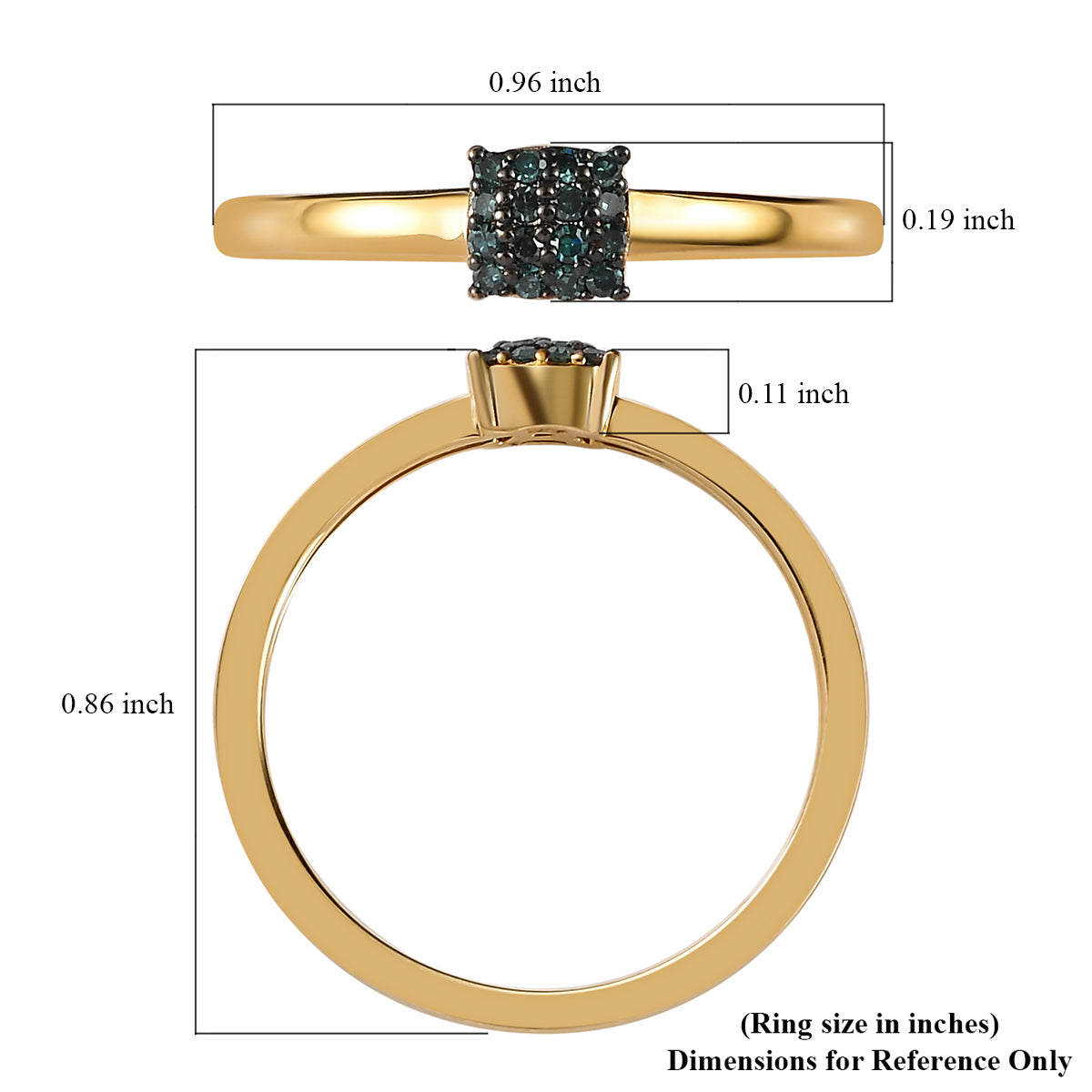 Inel din Aur de 9K ( 1.58 grame ) cu Diamant Albastru 0.12 Carate