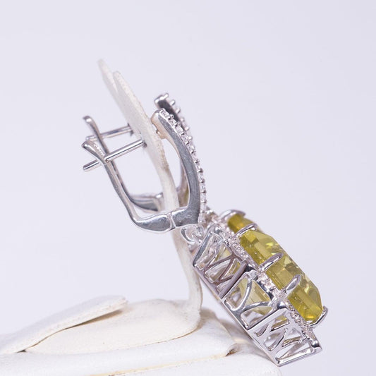 Cercei din Argint cu Cristal de Cuarț Brazilian și Topaz Alb - Galeria de Bijuterii