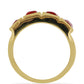 Inel din Argint 925 Placat cu Aur cu Coral Roșu Burete