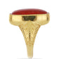Inel din Argint 925 Placat cu Aur ( 5.72 grame ) cu Coral Roșu Burete 10.12 Carate