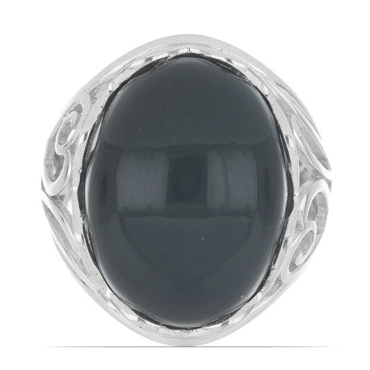 Inel din Argint 925 ( 5.99 grame ) cu Onix Negru Suwar 15.46 Carate
