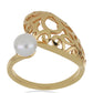 Inel din Argint 925 Placat cu Aur ( 3.36 grame ) cu Perlă de Apă Dulce Albă 1.18 Carate