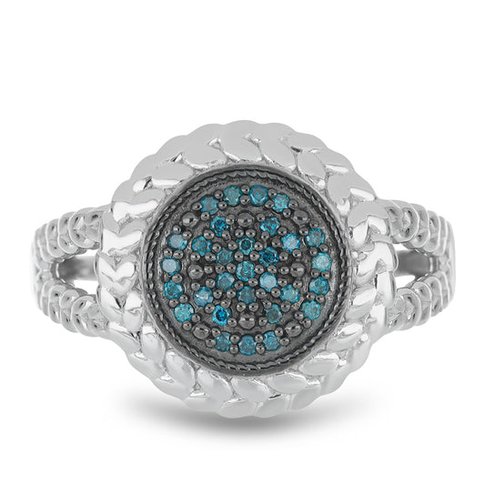 Inel din Argint 925 cu Diamant Albastru