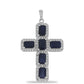 Cruce Pandantiv din Argint 925 ( 3.74 grame ) cu Safir Albastru Rosebery și Topaz Alb 5.24 Carate