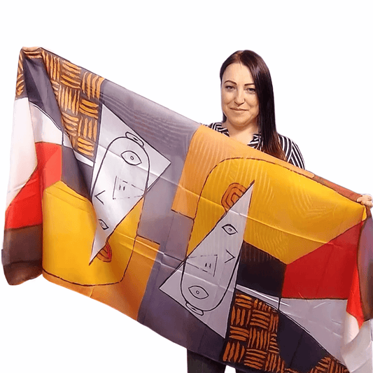 Eșarfă-Șal de Mătase , 70 cm x 180 cm, Picasso - Portrait Style - Galeria de Bijuterii